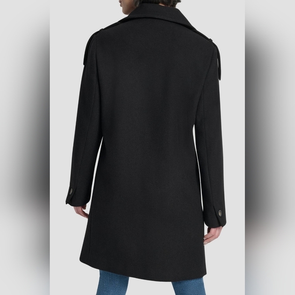 DKNY Double Breasted Wool Blended Military Coat Woman's Size M. - Picture 2 of 10